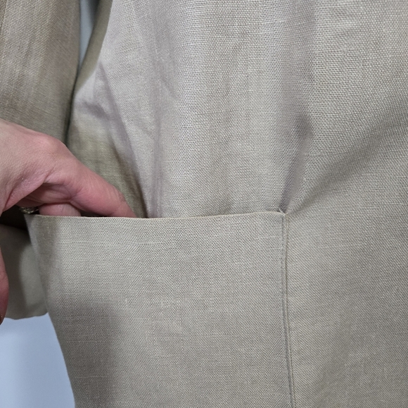 Lauren Jeffries 100% Linen Cream Blazer. Size 12 - Picture 3 of 13